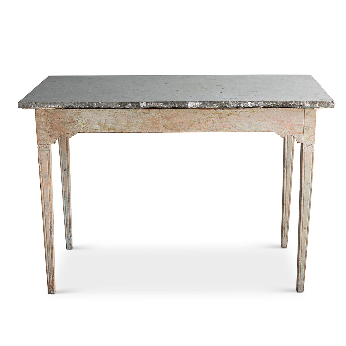 Gustavian Table with Limestone Top Eleish Van Breems Home