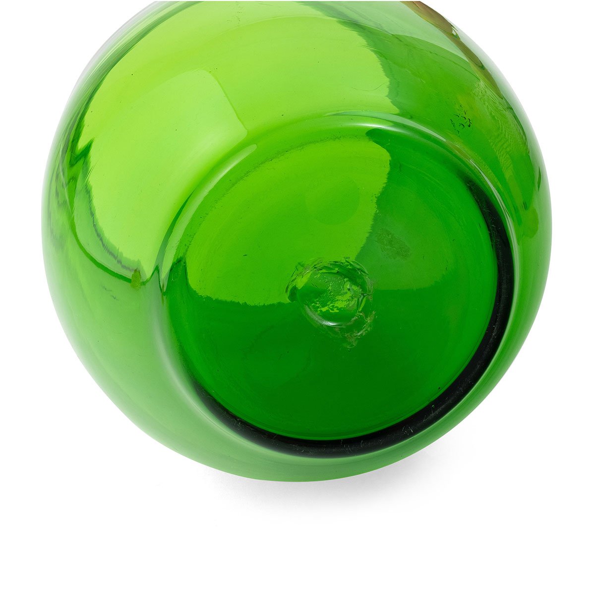 Heavy Weight Italian Blown, Green Glass Vase/ Bowl Eleish Van Breems Home