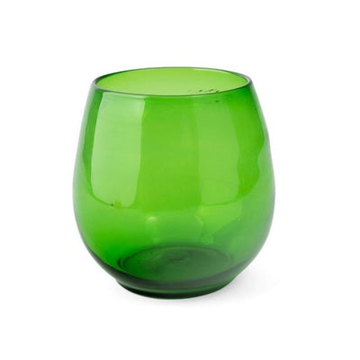 Heavy Weight Italian Blown, Green Glass Vase/ Bowl Eleish Van Breems Home