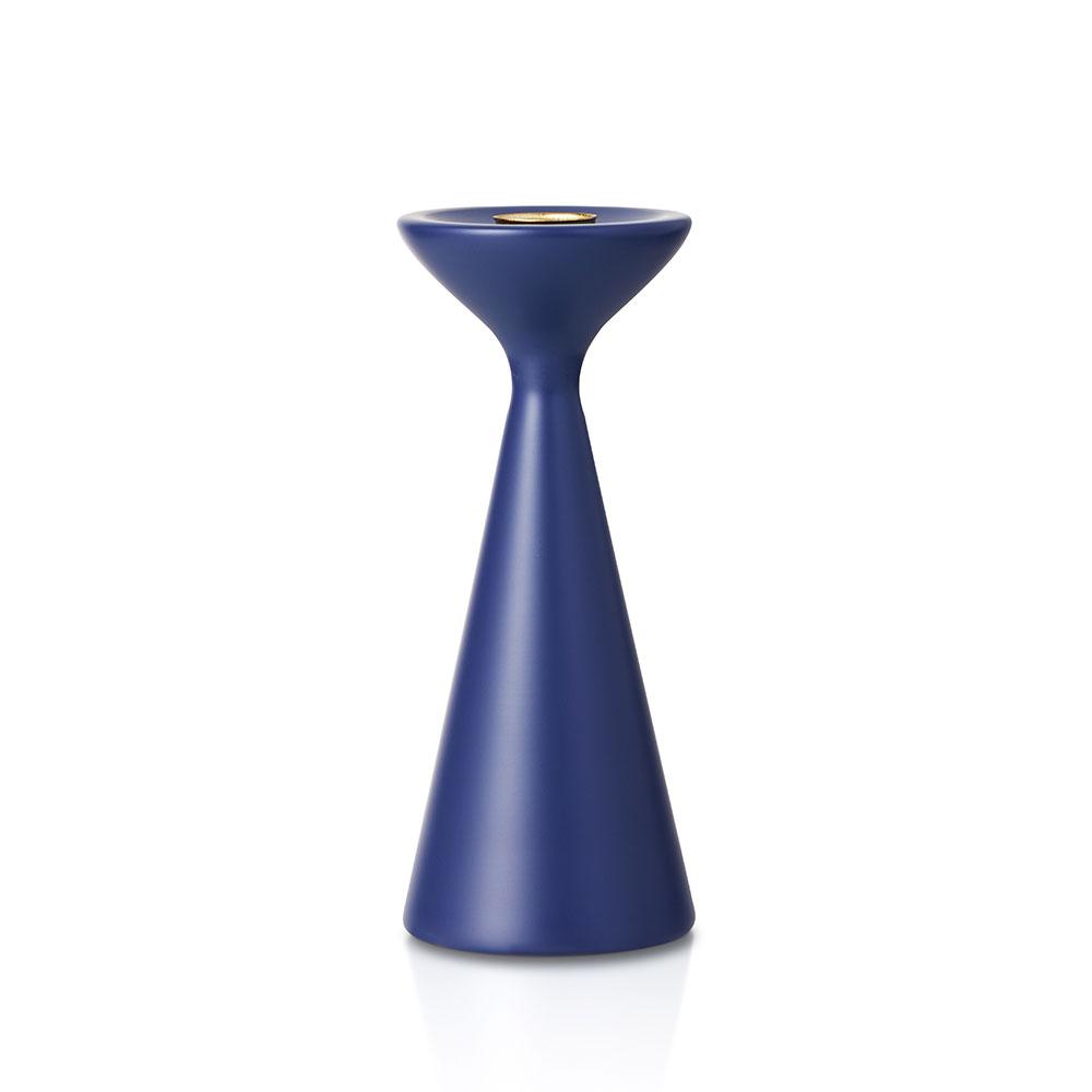 Inga Candlestick Medium Blueberry Blue Eleish Van Breems Home