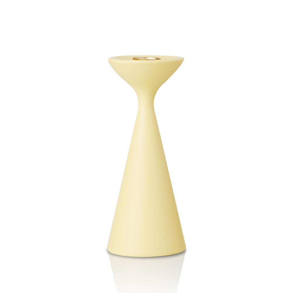 Inga Candlestick Medium Custard Yellow Eleish Van Breems Home