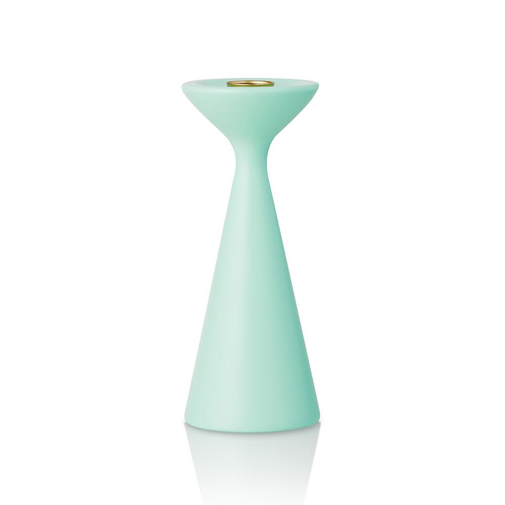 Inga Candlestick Medium Pastel Turquoise Eleish Van Breems Home