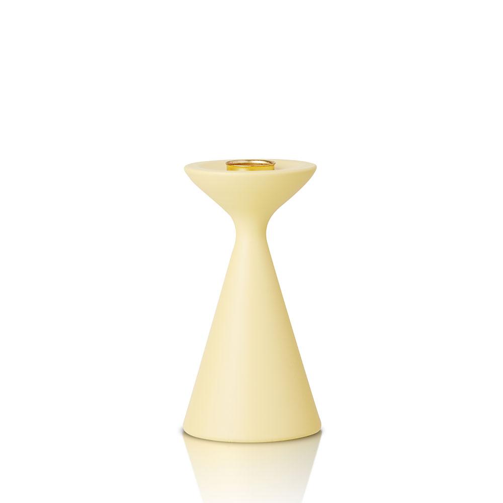 Inga Candlestick Small Custard Yellow Eleish Van Breems Home