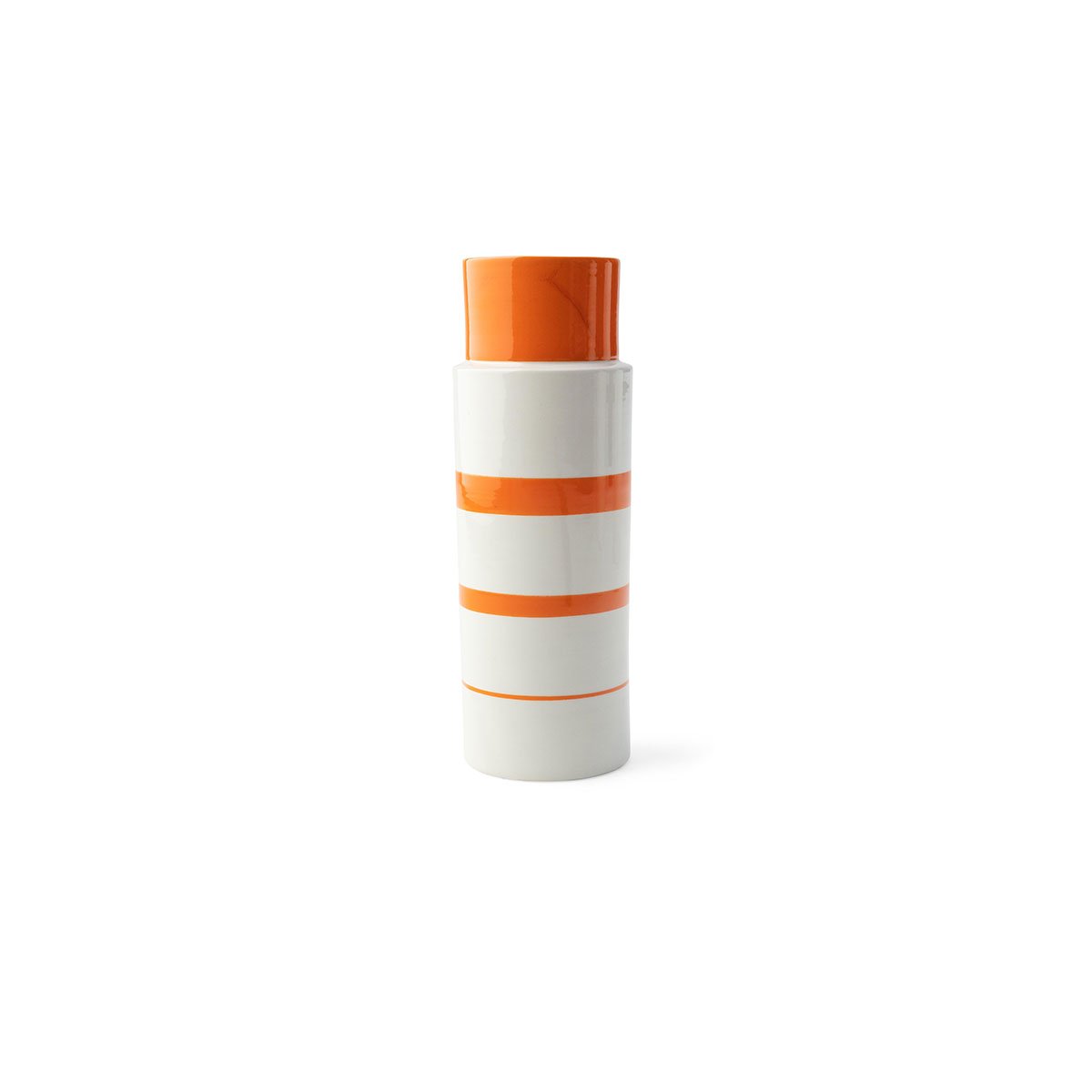Italian Ceramic, Orange & White Vase Eleish Van Breems Home