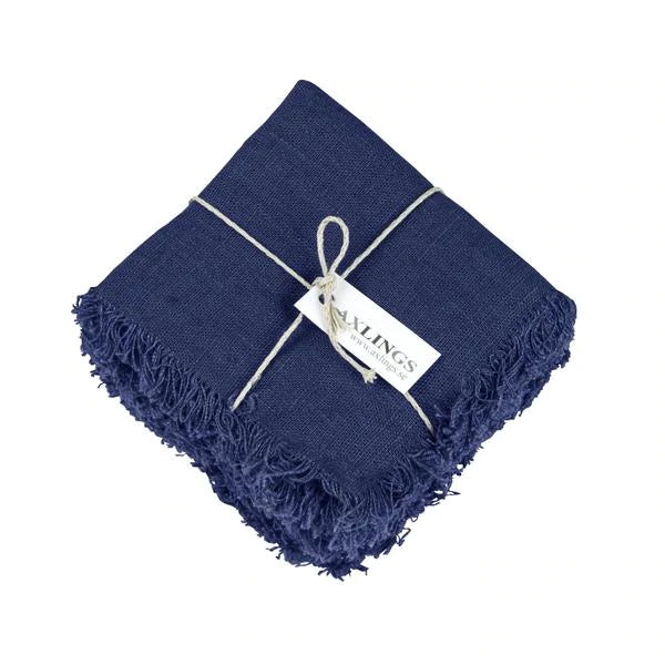 Rustic Fringe 100% Linen Napkins S/4 Eleish Van Breems Home