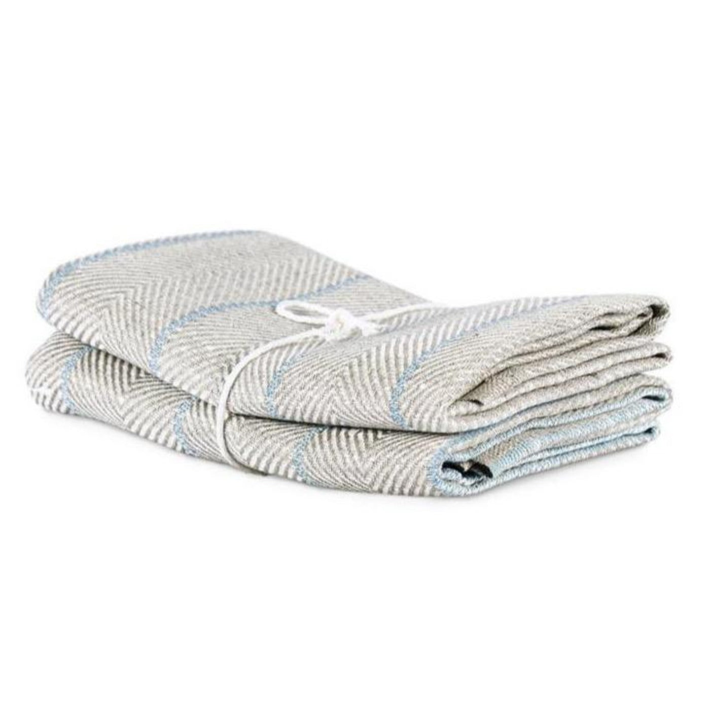 Marulk Tea Towels Natural and Ice Blue Eleish Van Breems Home