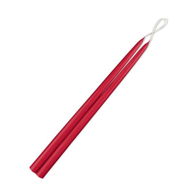 Pair of Taper Candles 7/8" x 18" Holiday Red Eleish Van Breems Home
