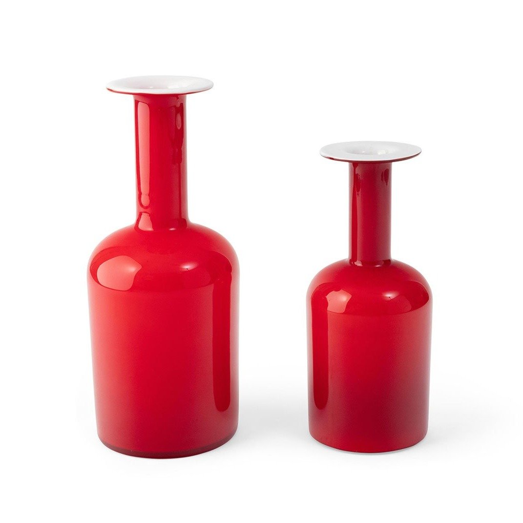 Red Holmegaard Cased Glass Gulvase Eleish Van Breems Home