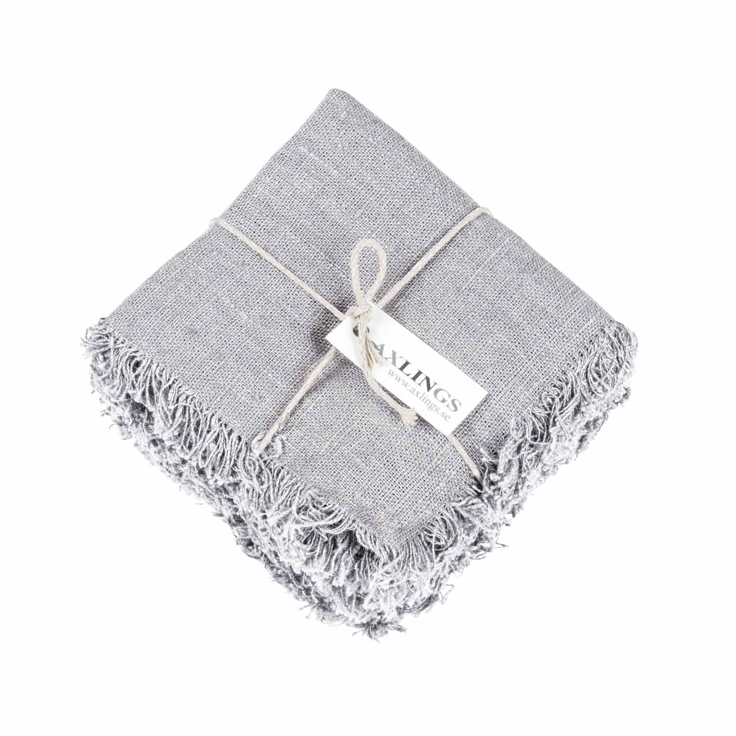 Rustic Fringe Napkin Light Grey Linen Eleish Van Breems Home