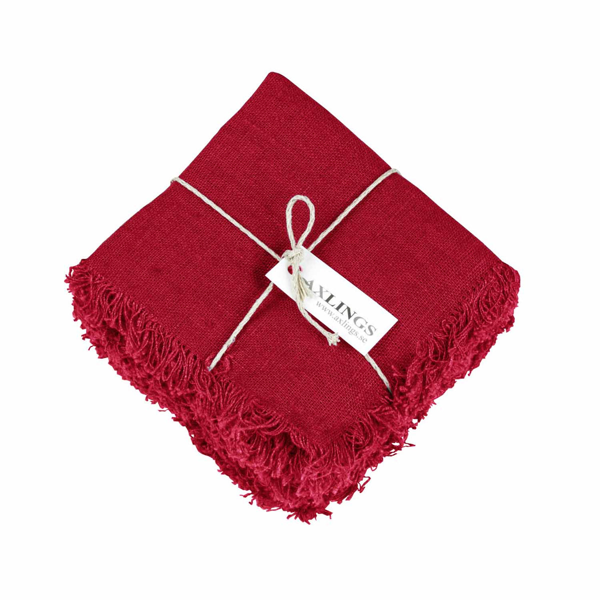 Rustic Fringe Napkin Red Dahlia Eleish Van Breems Home