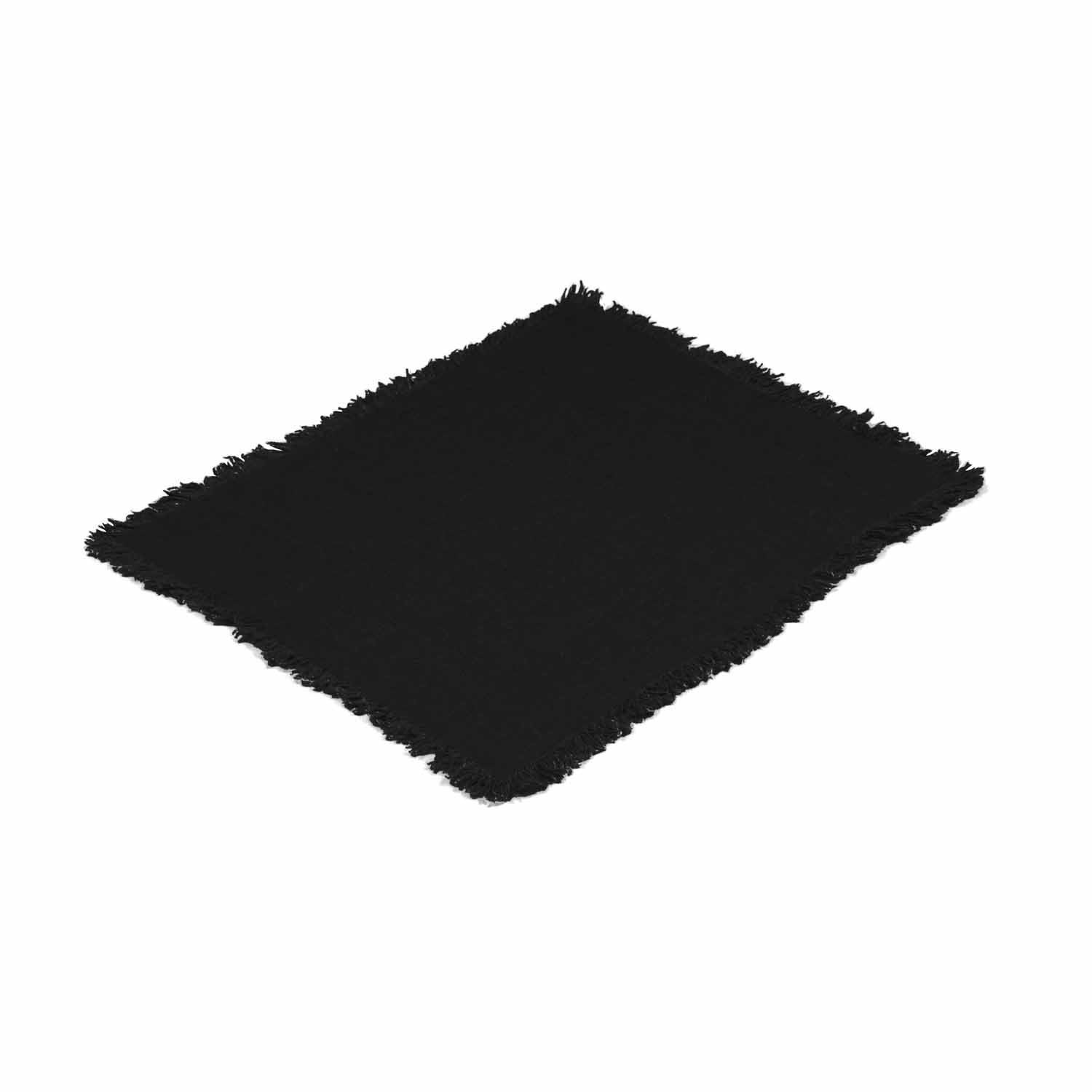 Rustic Placemat with Fringe Black Eleish Van Breems Home