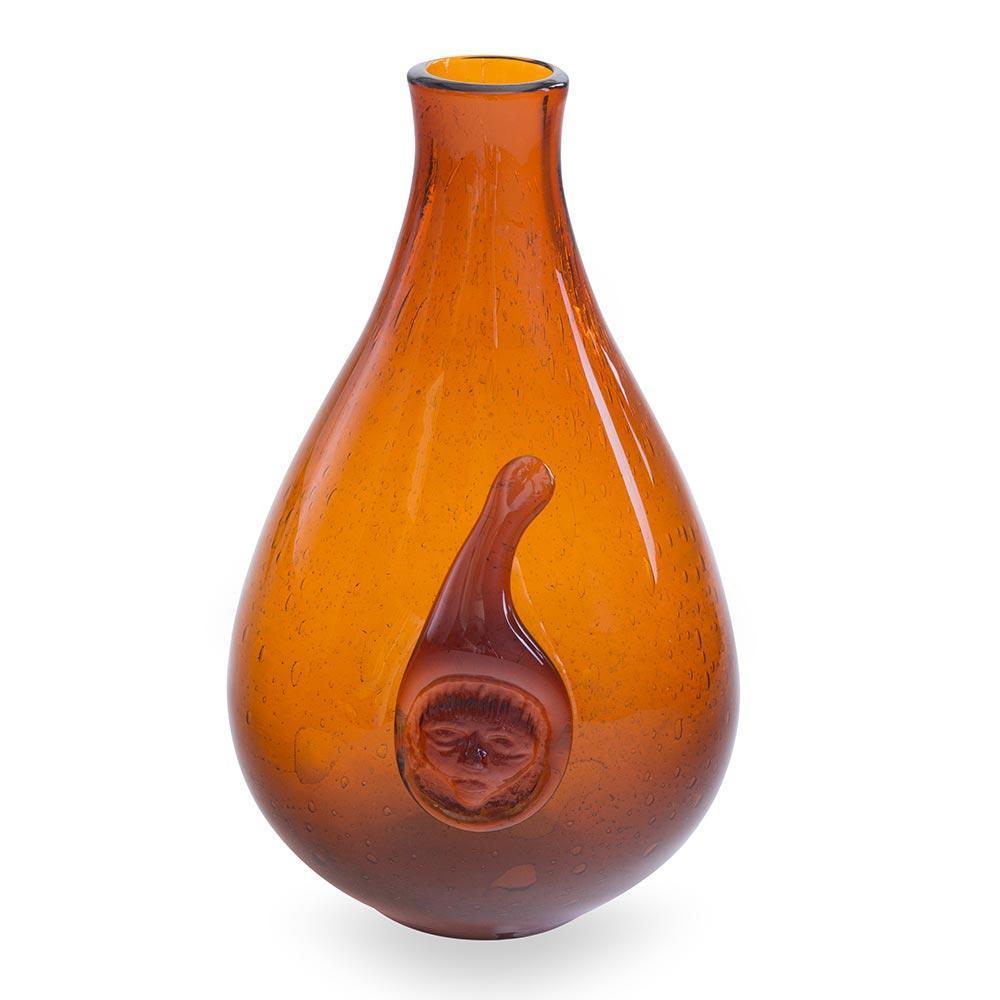 Swedish Amber Bubble Glass Vase