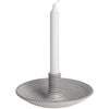 Tall Striped Candlestick with Bowl White & Grey Eleish Van Breems Home