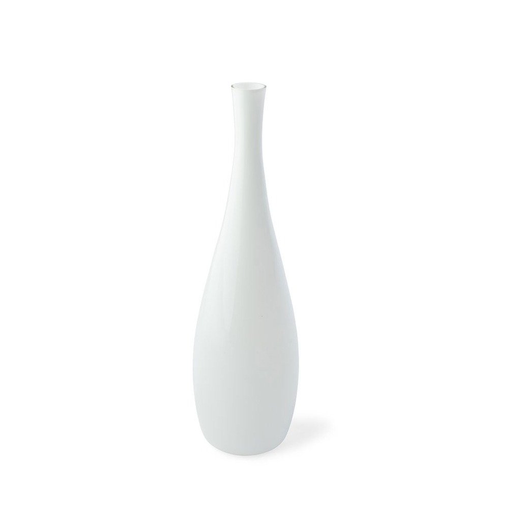 Tall White Kastrup/Holmegaard Cased Glass Bottle Eleish Van Breems Home