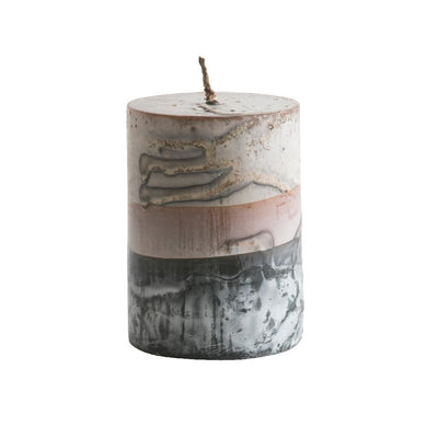 Tar Pillar Candle Beige Stripe Eleish Van Breems Home