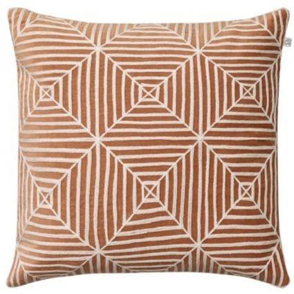 Taupe Kulgam Embroidered Velvet Pillow Eleish Van Breems Home