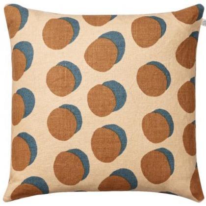 Ashima Linen Pillow - Taupe & Palace Blue