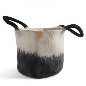 Wool Basket Black/White Eleish Van Breems Home