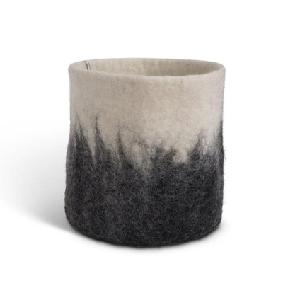 Wool Cylinder Flower Pot Medium Dark Grey Eleish Van Breems Home