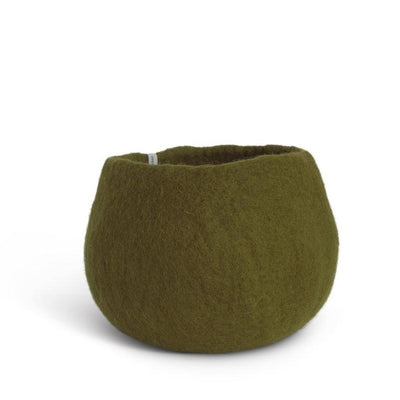 Wool Flower Pot Medium Olive Eleish Van Breems Home