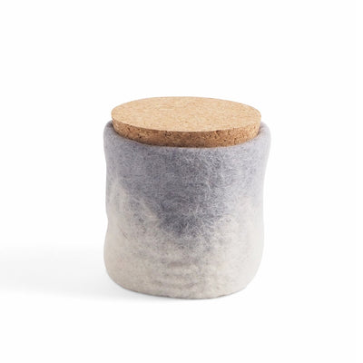 Wool Jar with Cork Lid Concrete Eleish Van Breems Home