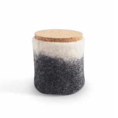 Wool Jar with Cork Lid Dark Grey Eleish Van Breems Home