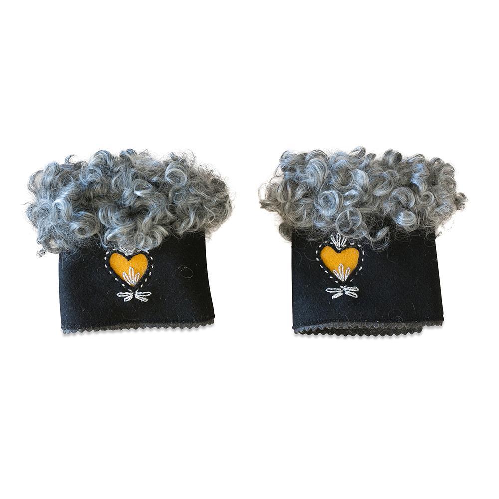 Wool Wrist Warmers Black Band Eleish Van Breems Home