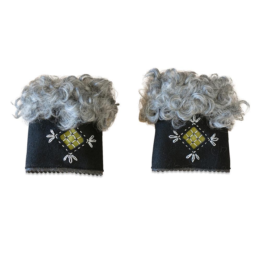 Wool Wrist Warmers Black Band Eleish Van Breems Home