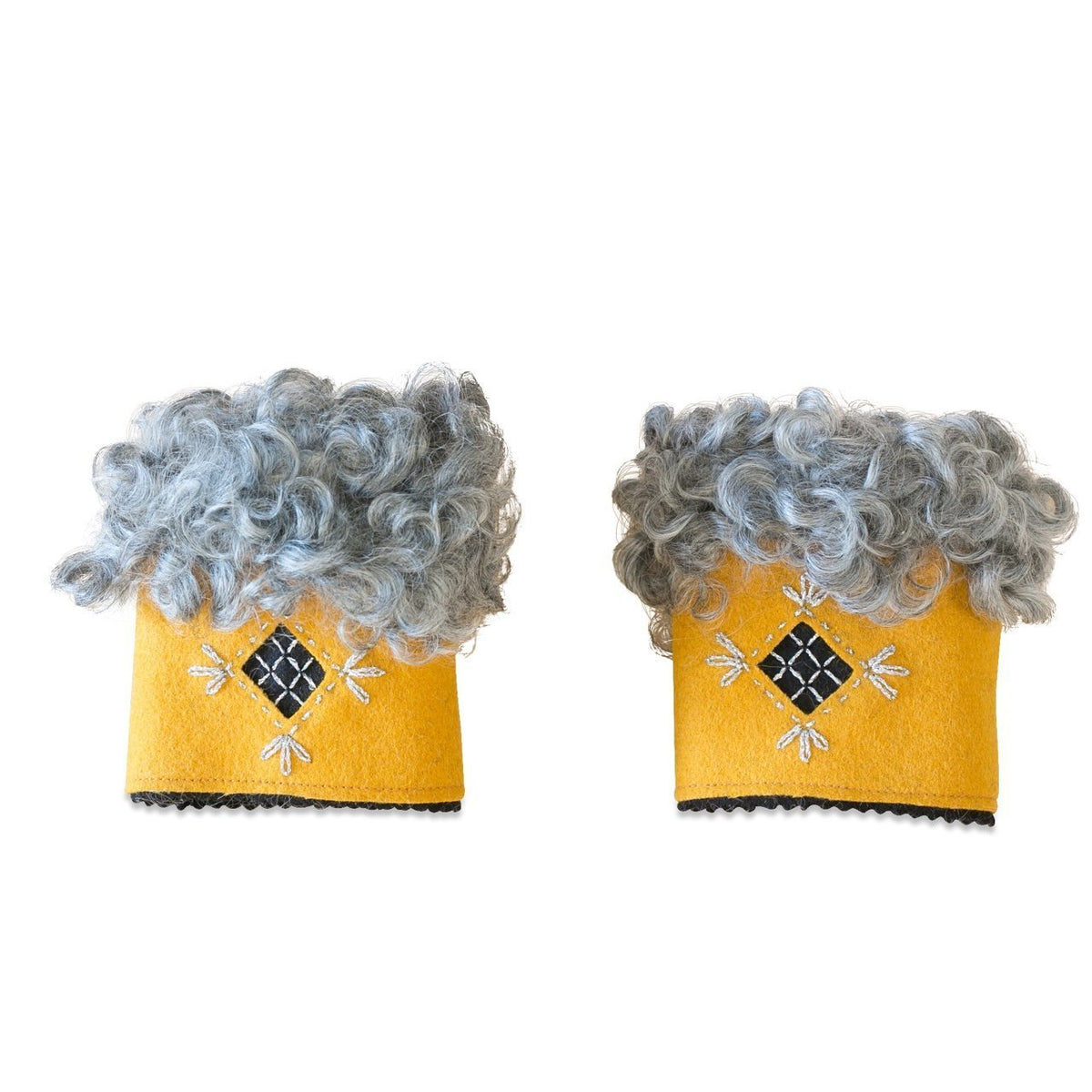 Wool Wrist Warmers Gold Band Eleish Van Breems Home