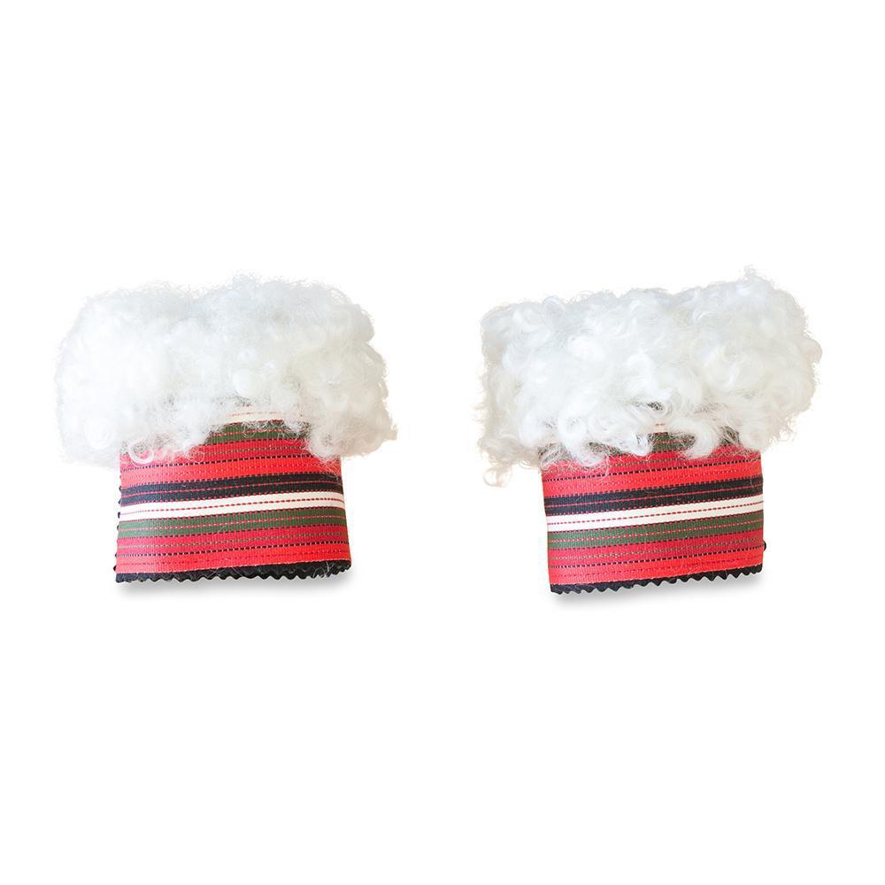 Wool Wrist Warmers Red White Stripe Band Eleish Van Breems Home